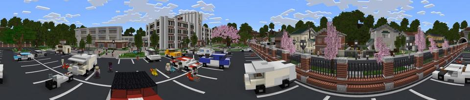 Panorama of the Minecraft Bedrock Marketplace product Anime High School created by Cubed Creations.