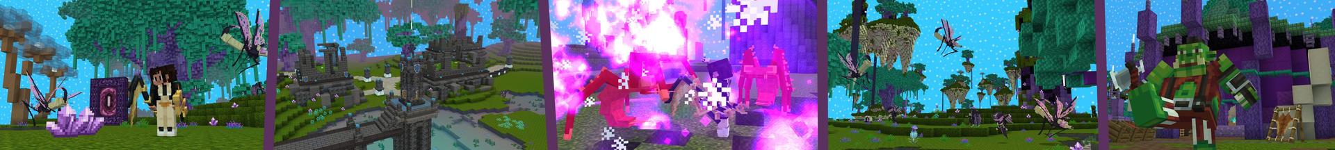 Panorama of the Minecraft Bedrock Marketplace product Beyond the End Dimension created by Cubed Creations.