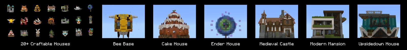 Panorama of the Minecraft Bedrock Marketplace product Craftable Houses 2 created by Cubed Creations.
