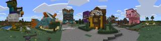 Panorama of the Minecraft Bedrock Marketplace product Craftable Mob Houses created by Cubed Creations.