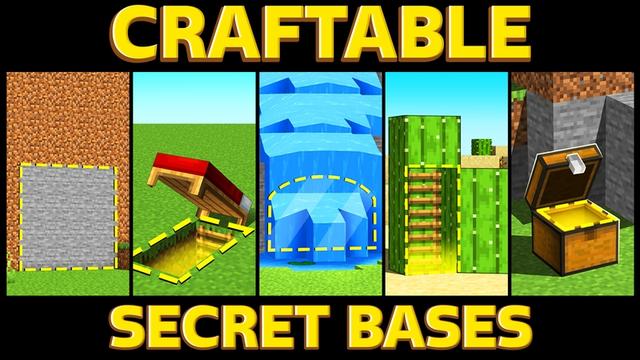 Thumbnail of the Minecraft Bedrock Marketplace product Craftable Secret Bases created by Cubed Creations.