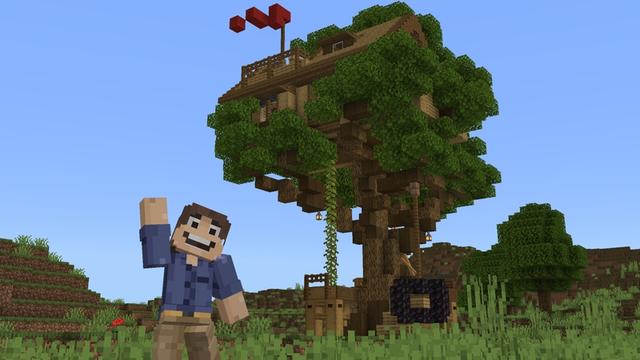 Screenshot of the Minecraft Bedrock Marketplace product Craftable Treehouses created by Cubed Creations.