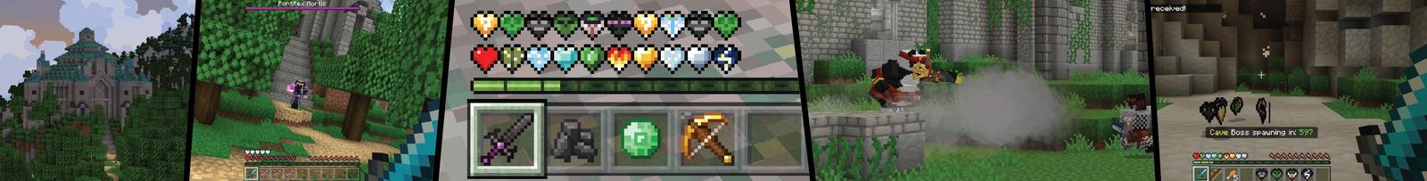 Panorama of the Minecraft Bedrock Marketplace product Custom Hearts created by Cubed Creations.