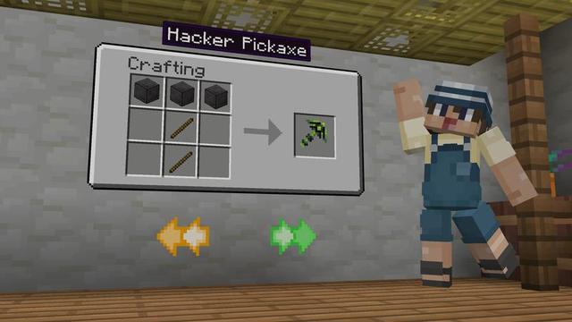 Screenshot of the Minecraft Bedrock Marketplace product Custom Pickaxes created by Cubed Creations.