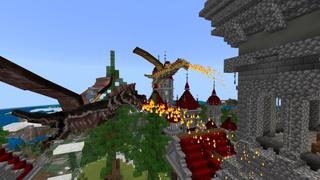 Screenshot of the Minecraft Bedrock Marketplace product Dragons and Castles created by Cubed Creations.