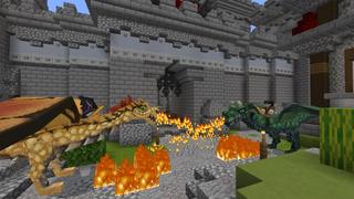 Screenshot of the Minecraft Bedrock Marketplace product Dragons and Castles created by Cubed Creations.