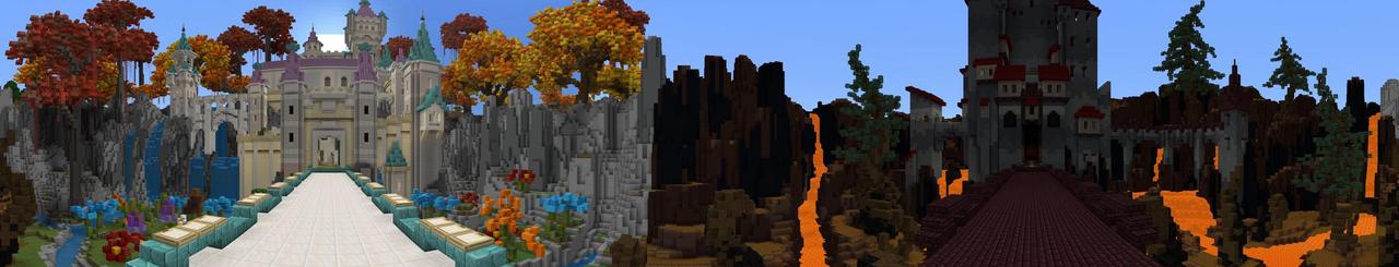 Panorama of the Minecraft Bedrock Marketplace product Dream & Nightmare created by Cubed Creations.