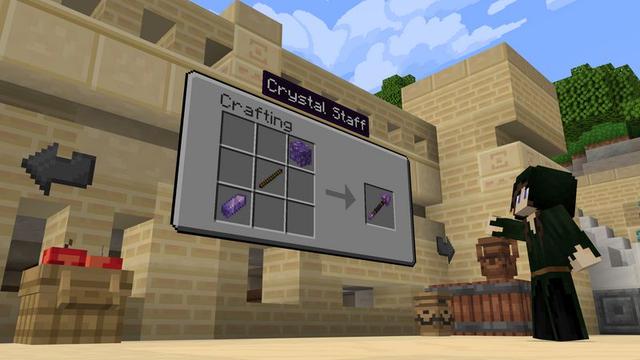 Screenshot of the Minecraft Bedrock Marketplace product Elemental Weapons created by Cubed Creations.