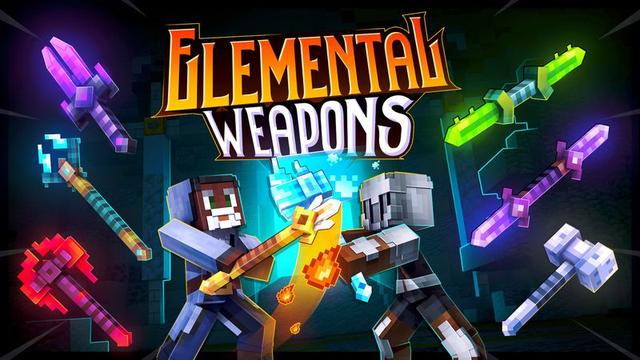 Thumbnail of the Minecraft Bedrock Marketplace product Elemental Weapons created by Cubed Creations.