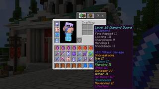 Screenshot of the Minecraft Bedrock Marketplace product Enchantments++ created by Cubed Creations.