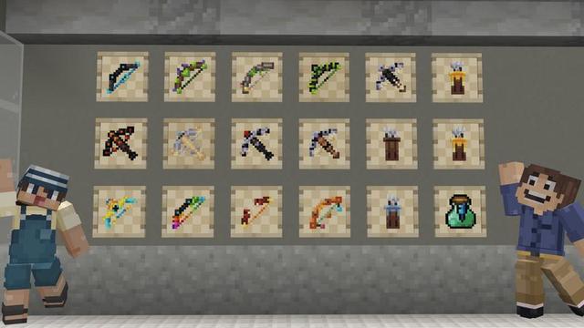 Screenshot of the Minecraft Bedrock Marketplace product Epic Bows created by Cubed Creations.