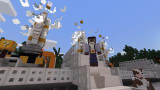 Screenshot of the Minecraft Bedrock Marketplace product Falling Lucky Blocks created by Cubed Creations.