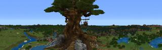 Panorama of the Minecraft Bedrock Marketplace product Giant Tree House created by Cubed Creations.