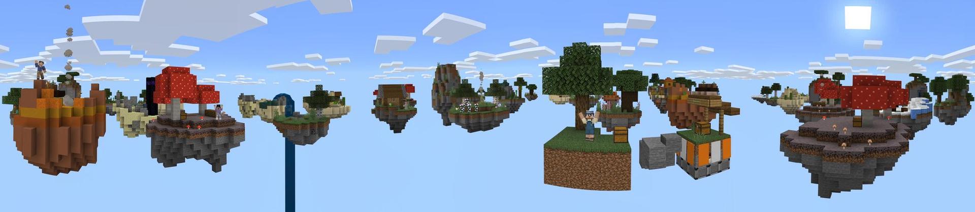 Panorama of the Minecraft Bedrock Marketplace product Infinity Skyblock Collectors created by Cubed Creations.