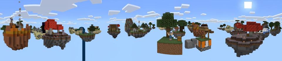 Panorama of the Minecraft Bedrock Marketplace product Infinity Skyblock Collectors created by Cubed Creations.