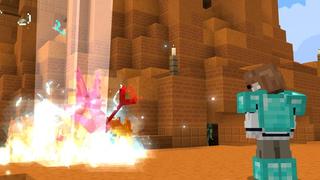 Screenshot of the Minecraft Bedrock Marketplace product Laser Eyes created by Cubed Creations.