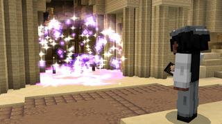 Screenshot of the Minecraft Bedrock Marketplace product Laser Eyes created by Cubed Creations.