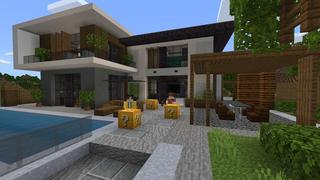 Screenshot of the Minecraft Bedrock Marketplace product Lucky Block Houses created by Cubed Creations.