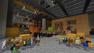 Screenshot of the Minecraft Bedrock Marketplace product Lucky Block Houses created by Cubed Creations.
