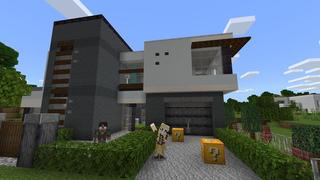 Screenshot of the Minecraft Bedrock Marketplace product Lucky Block Houses created by Cubed Creations.