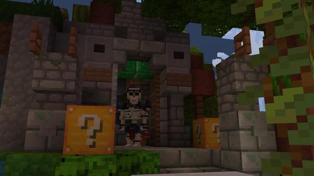 Screenshot of the Minecraft Bedrock Marketplace product Lucky Block Skyblock created by Cubed Creations.