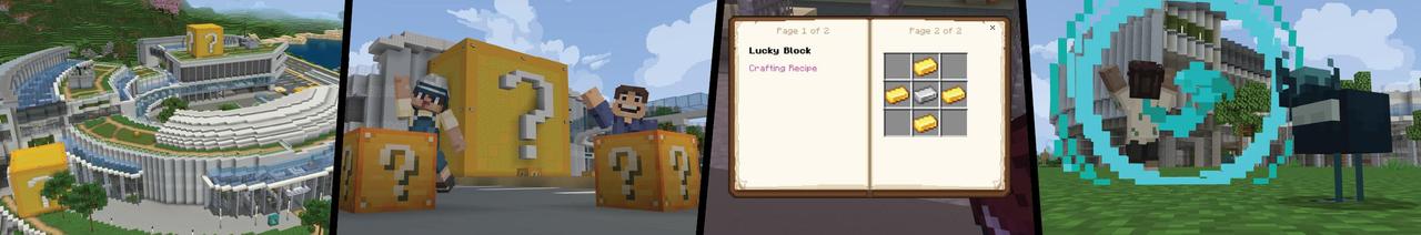 Panorama of the Minecraft Bedrock Marketplace product Lucky Blocks created by Cubed Creations.