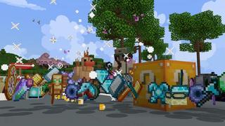 Screenshot of the Minecraft Bedrock Marketplace product Lucky Blocks created by Cubed Creations.