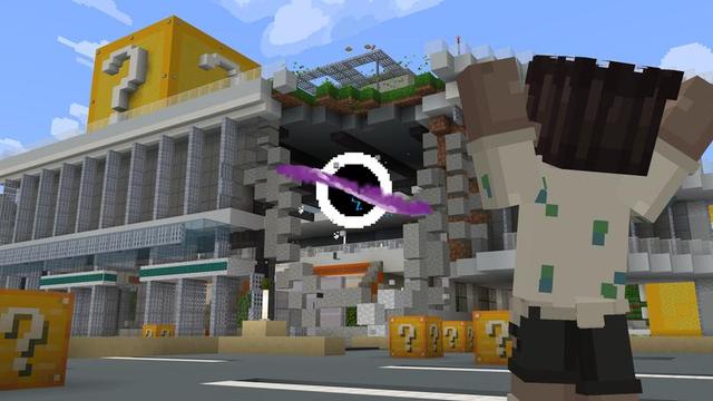 Screenshot of the Minecraft Bedrock Marketplace product Lucky Blocks created by Cubed Creations.
