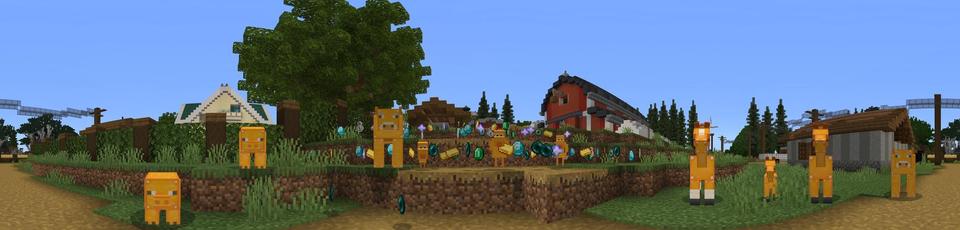 Panorama of the Minecraft Bedrock Marketplace product Lucky Mobs created by Cubed Creations.