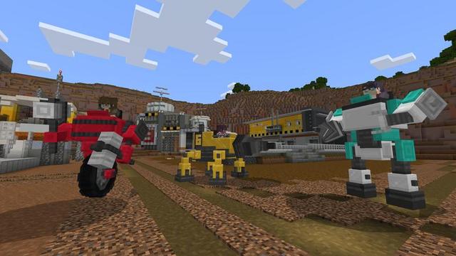 Screenshot of the Minecraft Bedrock Marketplace product Mining Robot Suits created by Cubed Creations.