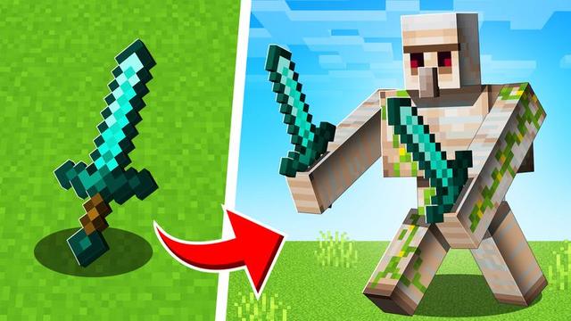 Thumbnail of the Minecraft Bedrock Marketplace product Mob + Weapon Fusion created by Cubed Creations.