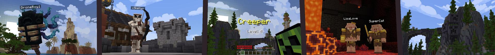 Panorama of the Minecraft Bedrock Marketplace product Mobs Evolve created by Cubed Creations.