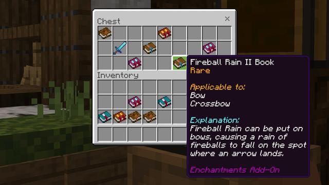 Screenshot of the Minecraft Bedrock Marketplace product More Enchantments Add-On created by Cubed Creations.