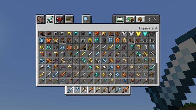 Screenshot of the Minecraft Bedrock Marketplace product More Weapons created by Cubed Creations.