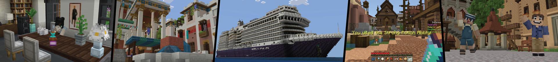 Panorama of the Minecraft Bedrock Marketplace product Morph Into Furniture created by Cubed Creations.