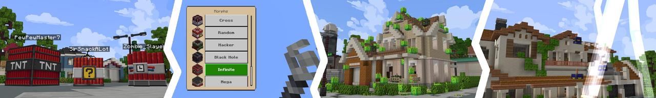 Panorama of the Minecraft Bedrock Marketplace product Morph Into TNT created by Cubed Creations.
