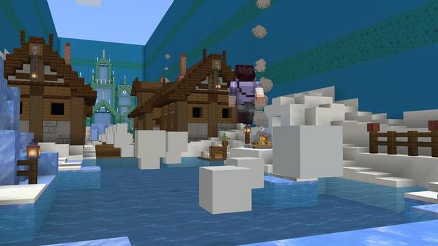 Screenshot of the Minecraft Bedrock Marketplace product Moving Blocks Parkour created by Cubed Creations.