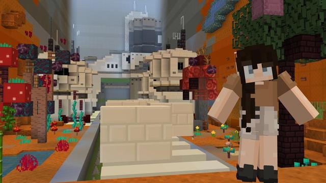 Screenshot of the Minecraft Bedrock Marketplace product Moving Blocks Parkour created by Cubed Creations.