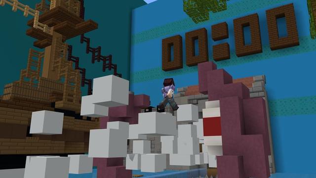 Screenshot of the Minecraft Bedrock Marketplace product Moving Blocks Parkour created by Cubed Creations.