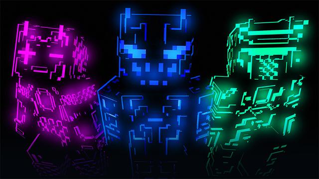 Thumbnail of the Minecraft Bedrock Marketplace product Neon Voids created by Cubed Creations.