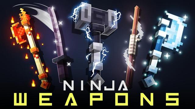 Thumbnail of the Minecraft Bedrock Marketplace product Ninja Weapons created by Cubed Creations.