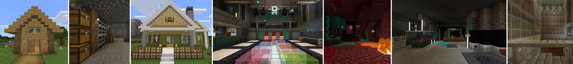 Panorama of the Minecraft Bedrock Marketplace product Noob vs Pro Underground Base created by Cubed Creations.