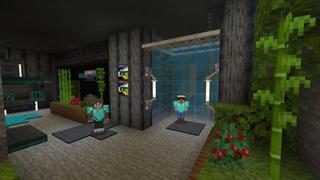 Screenshot of the Minecraft Bedrock Marketplace product Noob vs Pro Underground Base created by Cubed Creations.