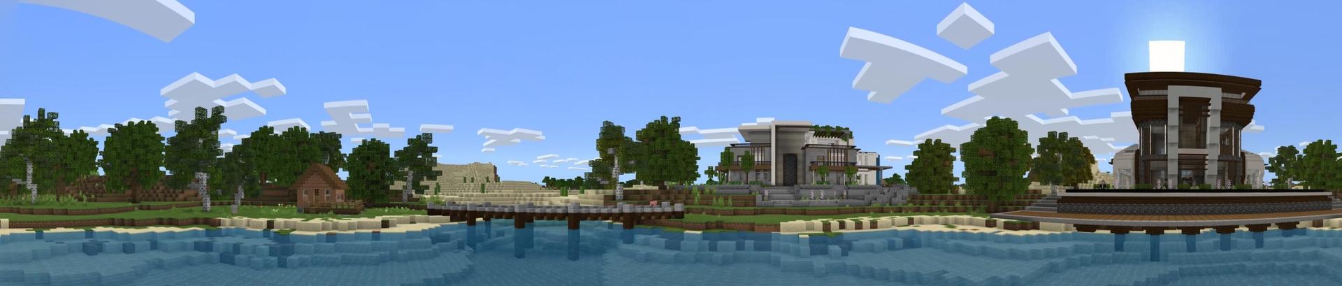 Panorama of the Minecraft Bedrock Marketplace product Noob vs Pro vs Hacker created by Cubed Creations.