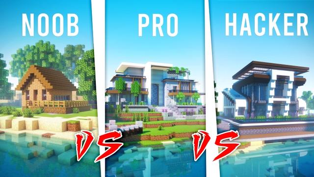 Thumbnail of the Minecraft Bedrock Marketplace product Noob vs Pro vs Hacker created by Cubed Creations.