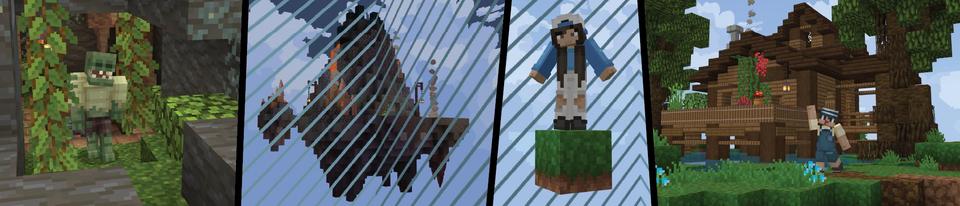 Panorama of the Minecraft Bedrock Marketplace product One Block Expanding Border created by Cubed Creations.