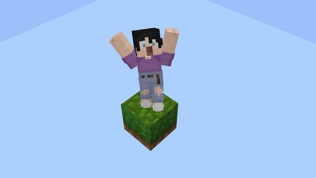 Screenshot of the Minecraft Bedrock Marketplace product One Block: Falling Blocks created by Cubed Creations.