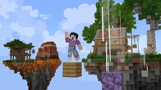 Screenshot of the Minecraft Bedrock Marketplace product One Block: Falling Blocks created by Cubed Creations.