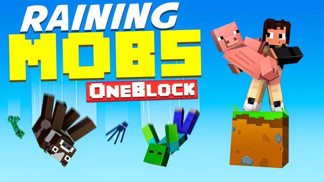 Thumbnail of the Minecraft Bedrock Marketplace product One Block: Raining Mobs created by Cubed Creations.