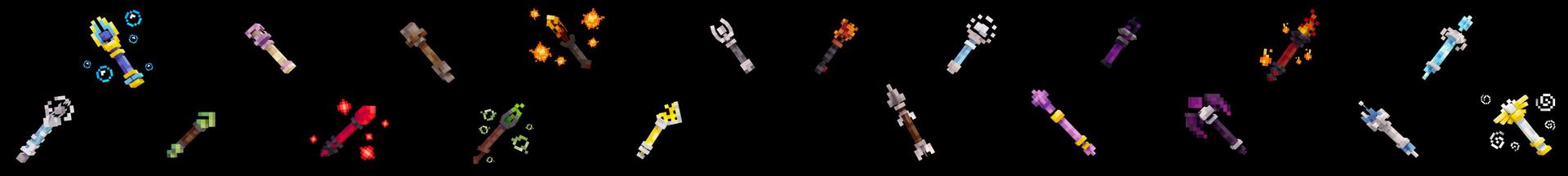 Panorama of the Minecraft Bedrock Marketplace product Overpowered Wands created by Cubed Creations.